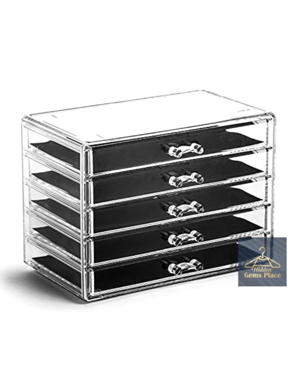 Clear Acrylic 5 Drawer Makeup Organizer Cosmetic Storage